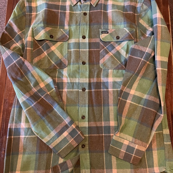Brixton Bowery Flannel Men's Green Plaid Shirt XL NWT - Picture 3 of 4